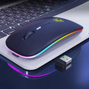 Mouse Bluetooth Sem Fio Dual Mode – LED Recarregável, Compatível com PC e Notebook