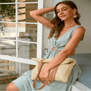 Bolsa Feminina de Praia Trançada Reforçada – Moda Verão, Espaçosa e Durável