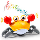Caranguejo Musical Fujão Recarregável – Com Som, Luz e Sensor Inteligente de Obstáculos