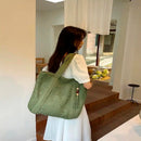 Bolsa Feminina de Palha Trançada para Praia – Design Elegante e Espaçosa para o Verão