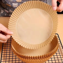 Forro Descartável para Air Fryer – 50 Unidades de Papel Redondo Antiaderente para Assar