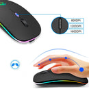 Mouse Bluetooth Sem Fio Dual Mode – LED Recarregável, Compatível com PC e Notebook