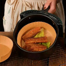 Forro Descartável para Air Fryer – 50 Unidades de Papel Redondo Antiaderente para Assar