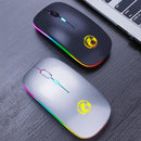 Mouse Bluetooth Sem Fio Dual Mode – LED Recarregável, Compatível com PC e Notebook