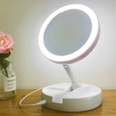 Espelho de Maquiagem com Luz LED, Dobrável e Zoom 10x – Alta Definição e Portabilidade