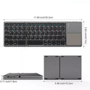 Foldable Wireless Keyboard - Bluetooth Touchpad for Android, iOS, and Windows.