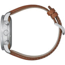 Relógio Masculino Cronógrafo Clássico com Pulseira de Couro Bege – Alta Performance e Estilo