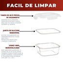 Pote Com Tampa Hermética Armazenamento de Alimentos 640ml - KIT 02 UND