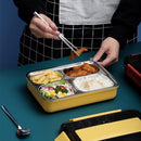 Marmita de Aço Inox 2 Litros Com Divisórias e Talheres