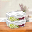 Pote Com Tampa Hermética Armazenamento de Alimentos 640ml - KIT 02 UND