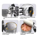  Abridor de Latas em Aço Inoxidável – 2 em 1 para Latas e Garrafas com Cabo Confortável