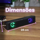 Caixa de Som Gamer Soundbar 6W – USB P2, LED RGB, Som HI-FI Estéreo