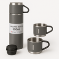 Garrafa Térmica Inox 500ml + 2 Xícaras – Conservação de Temperatura