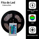 Kit Fita LED RGB 5050 5m 300 LEDs – Controle Remoto Incluso