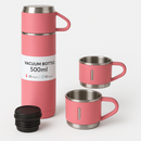 Garrafa Térmica Inox 500ml + 2 Xícaras – Conservação de Temperatura