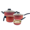 Set of 4 Teflon Paris Non-stick Pans – Glass Lid and Modern Design