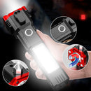 M9 Tactical Flashlight - Multifunctional 4 in 1 - Indestructible, USB Rechargeable, and Mega Power 