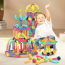 Blocos Magnéticos Montessori – Brinquedo Educativo para Crianças, Estimula a Criatividade e Coordenação