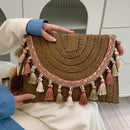 Bolsa de Ombro Feminina em Palha Estilo Boho – Modelo Samira com Design Artesanal