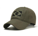 Military cap with embroidered Brazilian flag – Adjustable, durable, and tactical style.