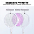 Raquete Elétrica Mata Mosquito Polihousi – Armadilha Potente com Grade Dupla de Proteção